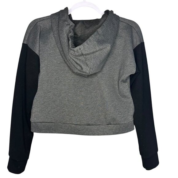 Gymshark Two Tone Cropped Hoodie Full Zip Pockets Gym Sporty SM - Picture 6 of 9